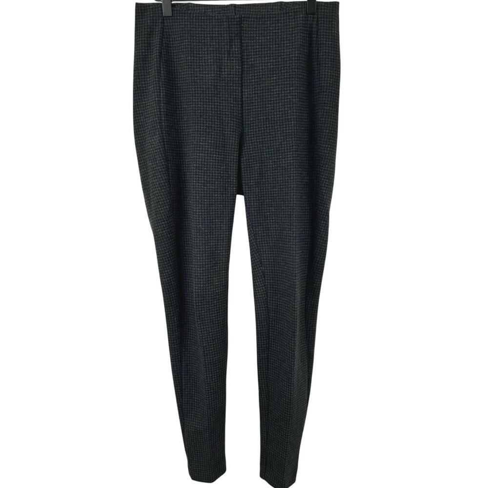 J Jill Ponte Knit Leggings Pants Gray Black Houndstooth Pull On Size Medium